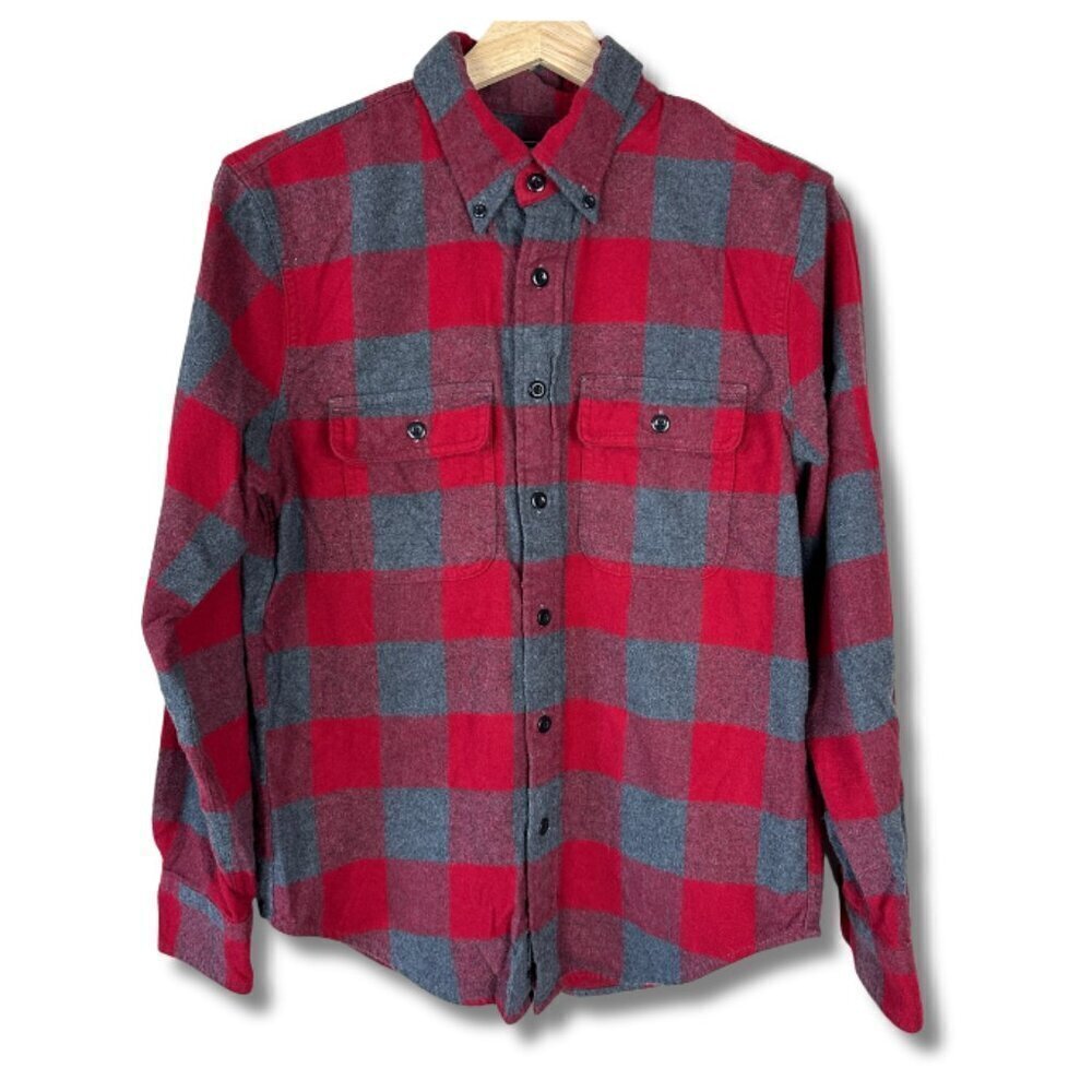 Abercrombie & Fitch Mens XS Flannel Shirt Button Down Soft Cotton Casual Red